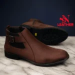 Suede Leather Chelsea Boot Chocolate