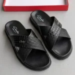 Clarks Ultra Premium Soft Sandals for men black - Image 2