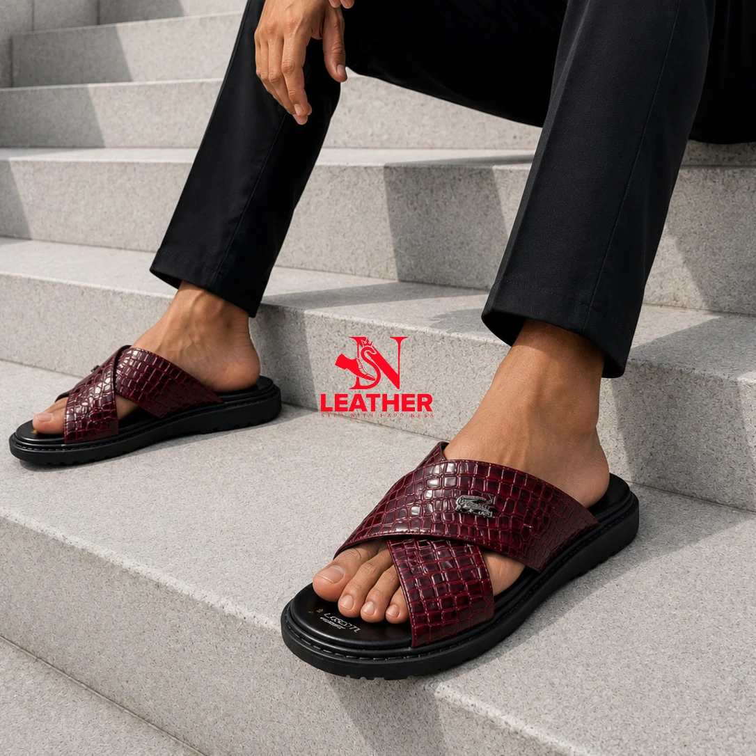 copy_52045330-4AAF-42DC-A855-80C3A35A7BBF Lacoste Ultra Premium Soft Sandals for men Maroon - Image 1